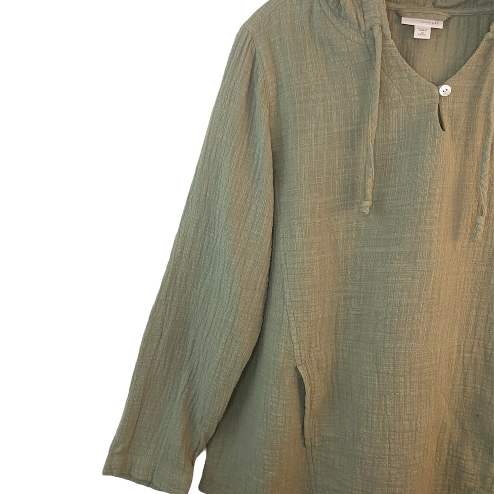 J Jill Perfect Pure Jill Textured Hoodie Size Medium Petite M P - Picture 3 of 8